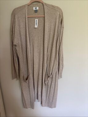 Old Navy Plus-size Women's Open-Front Leightweight Long Cardigan - Taupe Beige